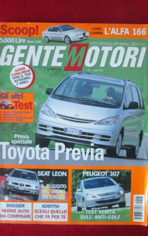 GENTE MOTORI 7 2001 SEAT LEON PEUGEOT 307 TOYOTA PREVIA  ALFA 166 [P51]