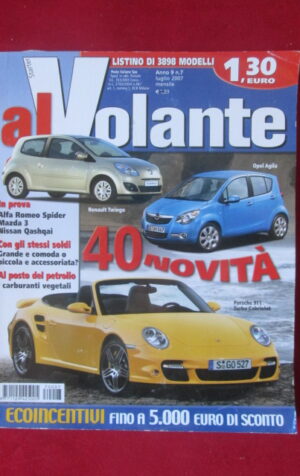 AL VOLANTE 7 2007 OPEL AGILA PORSCHE 911 RENAULT TWINGO ALFA ROMEO SPIDER [DV44]