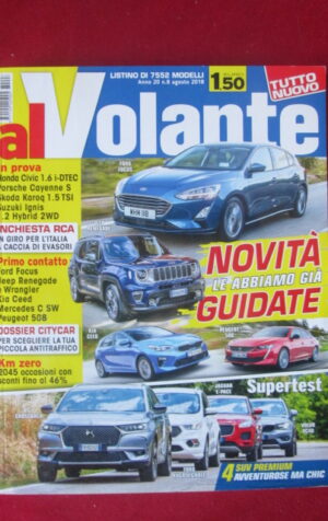 AL VOLANTE 8 2018 FORD FOCUS JEEP RENEGADE PEUGEOT 508 HONDA CIVIC [DV48]