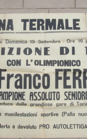 POSTER STORICO FRANCO FERRARIS TUFFI PISCINA TERMALE ACQUI 1947 [MV8]