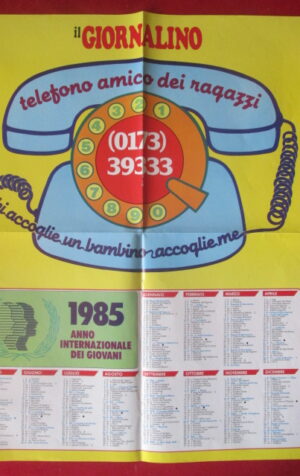 POSTER 0173-39333 TELEFONO AMICO RAGAZZI 50X40 CM GIORNALINO 1984 [MV8]