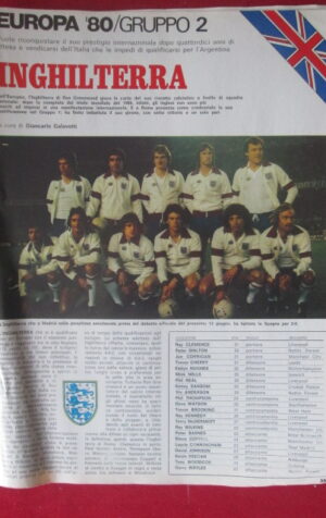 INSERTO GUERIN SPORTIVO EUROPA 1980 TEAM - INGHILTERRA ITALIA [MV8]