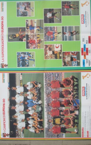 POSTER CAMPIONI EUROPA 1980 GERMANIA BELGIO 90X60 CM  [MV8]