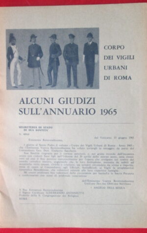 CORPO VIGILI URBANI 1965 LIBRETTO SU GIUDIZI ANNUARIO 1965  [MV8]