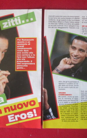 CLIPPING RITAGLIO EROS RAMAZZOTTI 1992 - 3 FACCIATE  [MV19M-7]