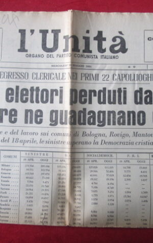 L' UNITA 127 1951 SPECIALE ELEZIONI RISULTATI [Q36]