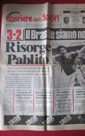 CORRIERE DELLO SPORT 06-07-1982 ITALIA BRASILE 3-2  [GS46]
