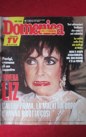 DOMENICA DEL CORRIERE 16 1989 LINDA GRAY VERONESI OMER SPERI LIZ TAYLOR [M5D]