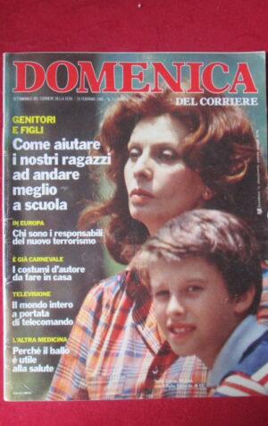 DOMENICA DEL CORRIERE 7 1985 SOFIA LOREN MATIA BAZAR TERRORISMO GINZBURG [M5D]