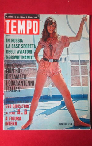 TEMPO 40 1966 CATHERINE SPAAK MINA FELLINI  [G4]