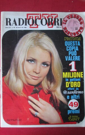 RADIOCORRIERE TV 40 1968 PATTY BRAVO CANZONISSIMA MINA GASSMAN [G4]