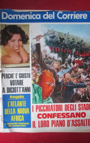 DOMENICA DEL CORRIERE 9 1975 ULTRAS STADI CAROLINA DI MONACO [GS6]