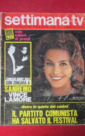 SETTIMANA TV 6 1969 ZANICCHI BOBBY SOLO SPECIALE SANREMO 69 [GS10]