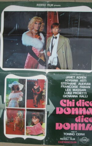 LOCANDINA CHI DICE DONNA DICE DONNA GIGI PROIETTI JANET AGREN [AS5-241]