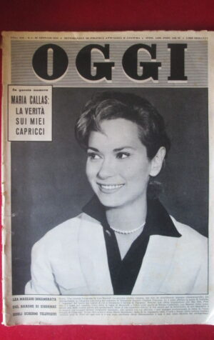OGGI 5 1958 LEA MASSARI MARIA CALLAS BARONE DI SIGOGNAC [TR29A]