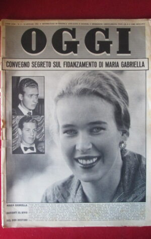OGGI 1 1961 MARIA GABRIELLA DI SAVOIA JUAN CARLOS DI SPAGNA [TR29A]