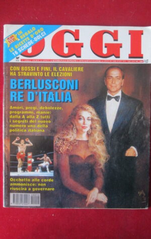 OGGI 14 1994 BERLUSCONI BOSSI FINI FELLINI LUCIANO DE CRESCENZO [TR29A]