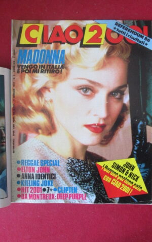 CIAO 2001 2 1987 INSERTO POLICE STING - COPERTINA MADONNA ELTON JOHN [G103A]