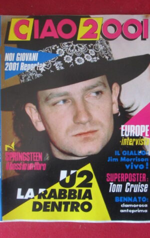 CIAO 2001 15 1987 POSTER TOM CRUISE U2 SPRINGSTEEN EUROPE JIM MORRISON [G103B]