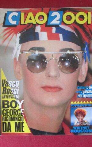 CIAO 2001 13 1987 POSTER WHITNEY HOUSTON - BOY GEORGE VASCO ROSSI [G103B]