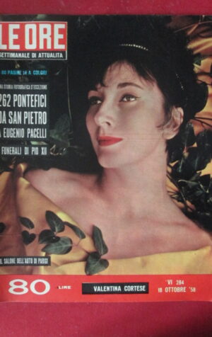 LE ORE 284 1958 VALENTINA CORTESE MORTE PAPA PIO XII VESPA 4 RUOTE [TR21]