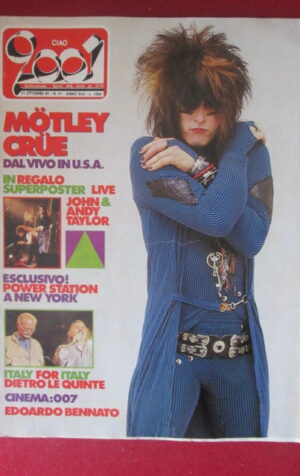 CIAO 2001 41 1985 POSTER JOHN & ANDY TAYLOR  MOTLEY CRUE EDOARDO BENNATO [G103C]
