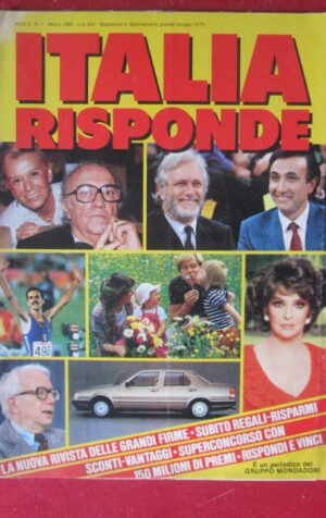ITALIA RISPONDE 1 1986 CON BUONI SCONTO - FELLINI LOLLOBRIGIDA [TR22]