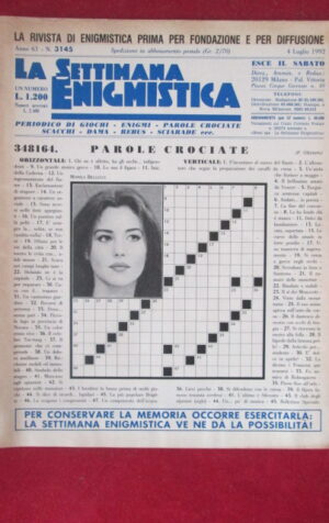 SETTIMANA ENIGMISTICA  3145 1992 MONICA BELLUCCI [H056]1