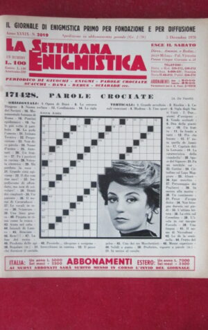 SETTIMANA ENIGMISTICA  2019 1970 ANOUK AIMEE [H064]2
