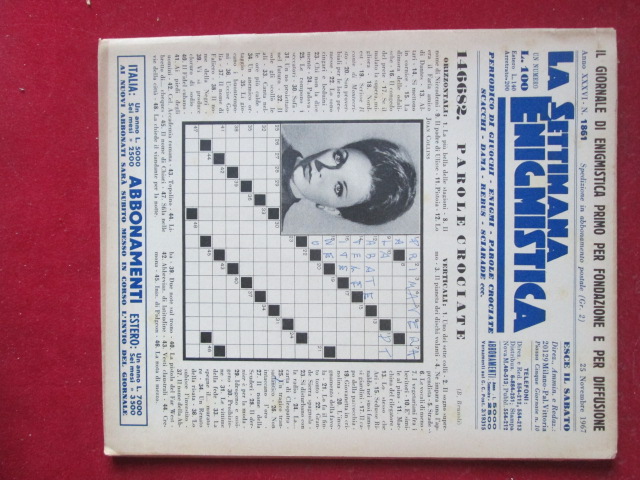 SETTIMANA ENIGMISTICA  1861 1967 JOAN COLLINS [H057]2