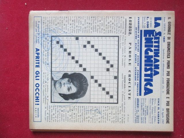 SETTIMANA ENIGMISTICA  1831 1967  [H057]1