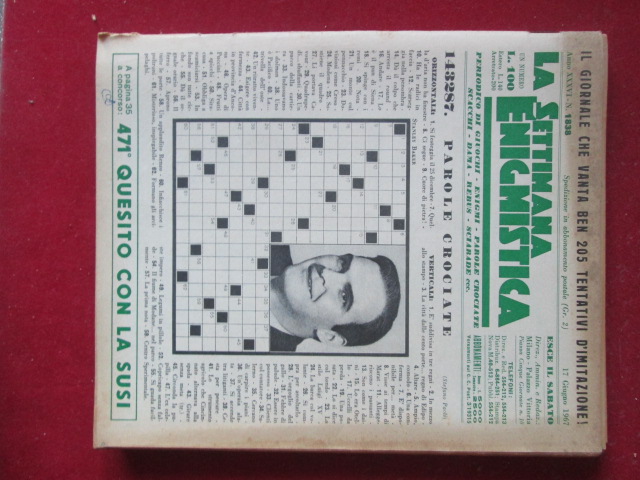 SETTIMANA ENIGMISTICA  1838 1967  [H057]1