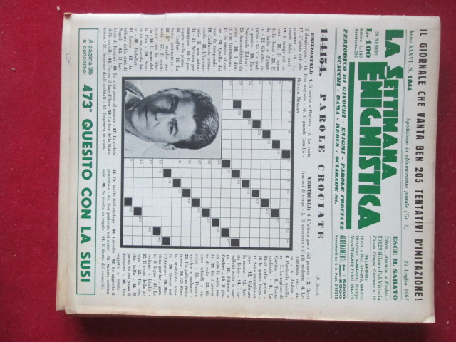 SETTIMANA ENIGMISTICA  1844 1967 RONALD REAGAN [H057]1