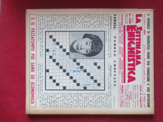 SETTIMANA ENIGMISTICA  1833 1967  [H057]1
