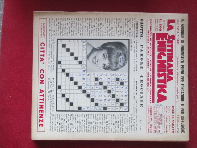 SETTIMANA ENIGMISTICA  1821 1967  [H057]1
