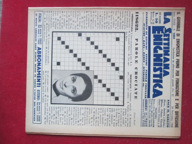 SETTIMANA ENIGMISTICA  1651 1963  [H057]1