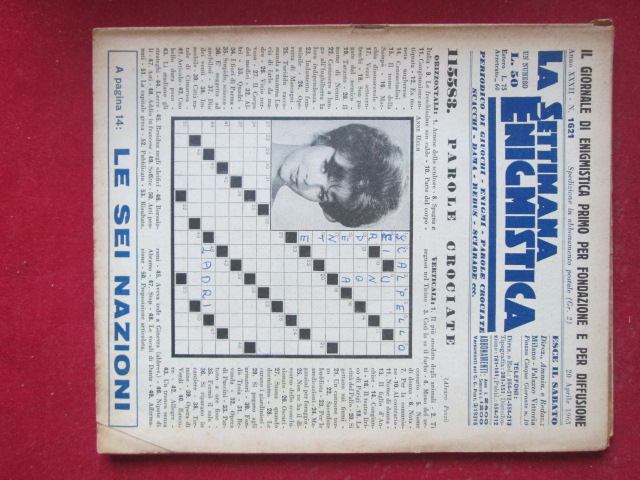 SETTIMANA ENIGMISTICA  1621 1963  [H057]1