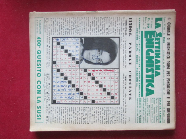 SETTIMANA ENIGMISTICA  1625 1963  [H057]1