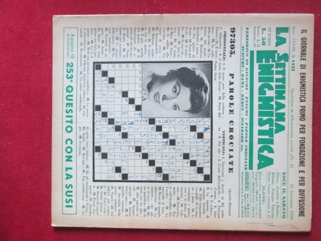 SETTIMANA ENIGMISTICA  1433 1959  [H059]1